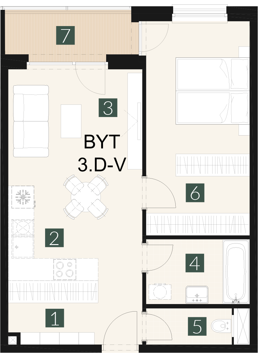 3.D-V 2 izbový byt