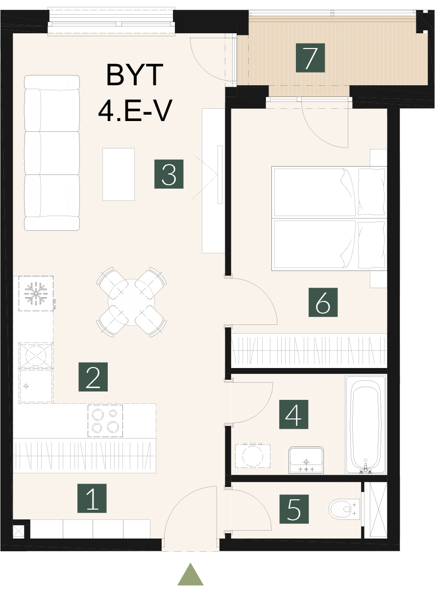 4.E-V 2 izbový byt