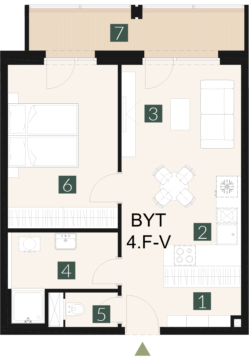 4.F-V 2 izbový byt