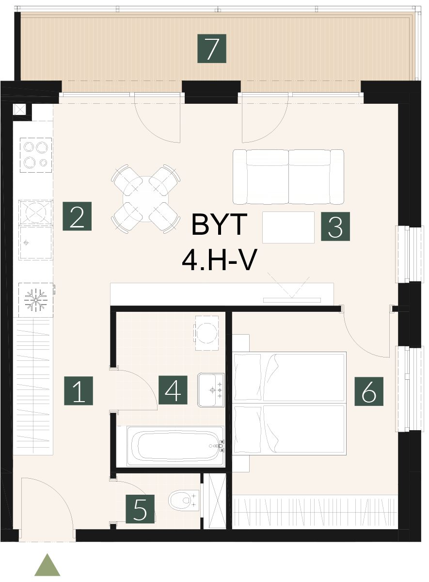 4.H-V 2 izbový byt