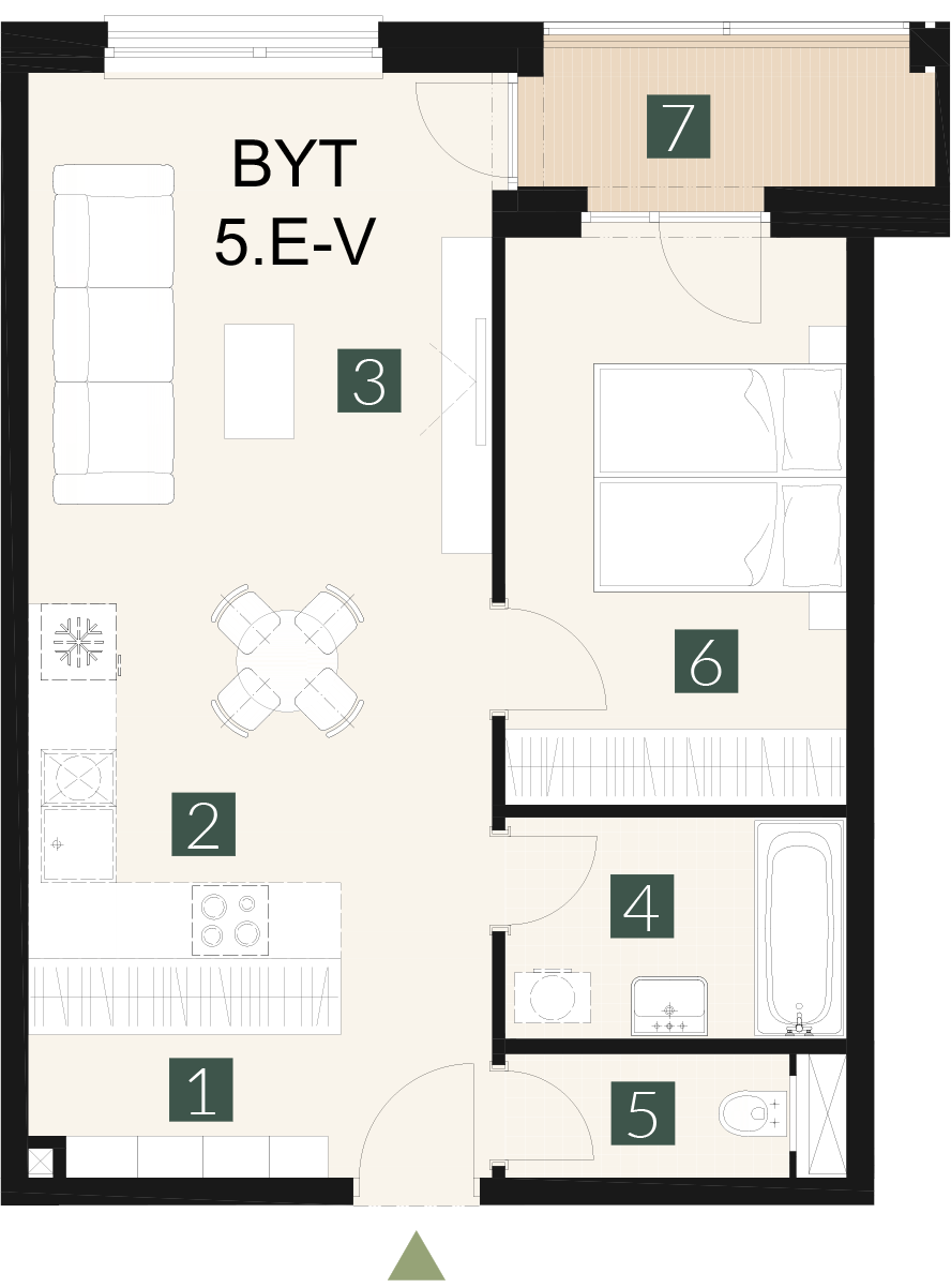 5.E-V 2 izbový byt