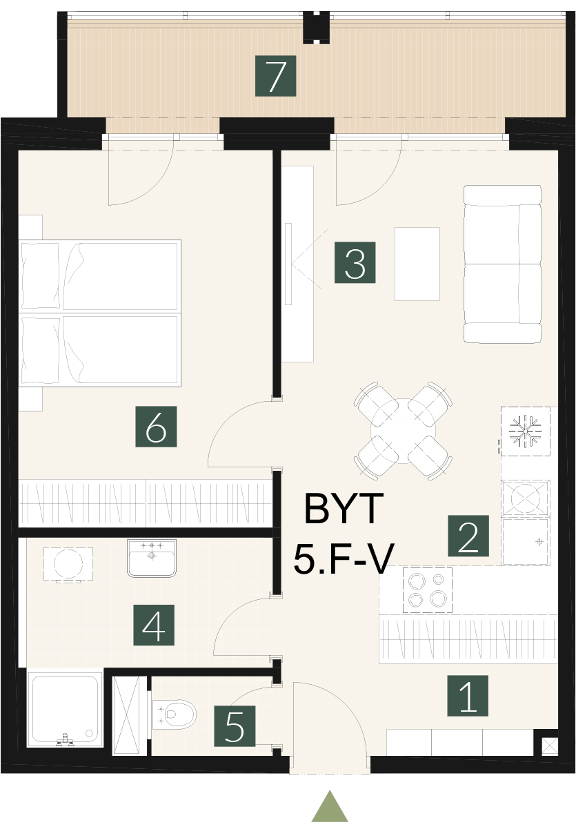 5.F-V 2 izbový byt