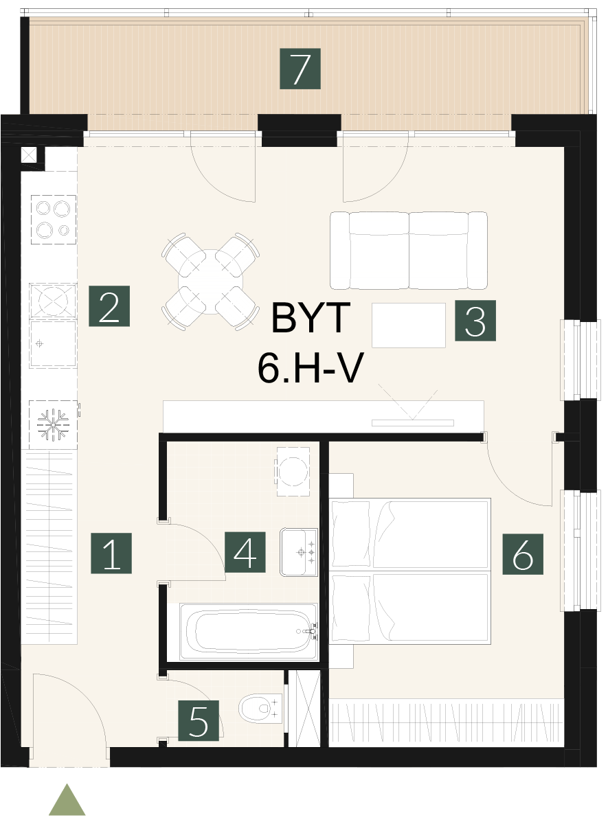 6.H-V 2 izbový byt