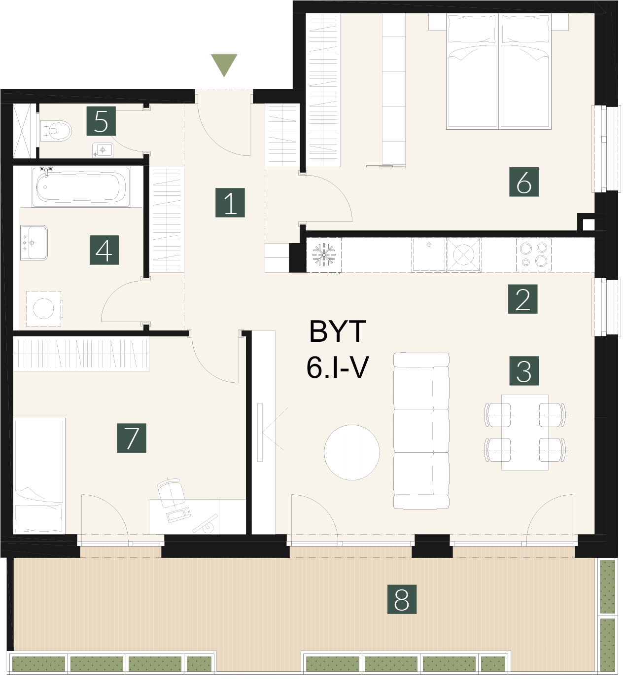 6.I-V 3 izbový byt
